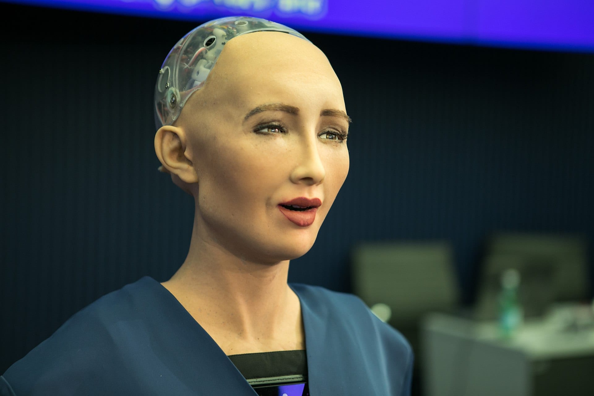 Saudi Arabia's robot citizen, Sophia. Courtesy of ITUR.Farrell